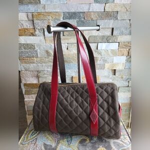 MZ Wallace Quilted Olive And Wine Shoulder Bag